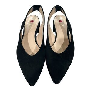 Elegant Black Suede Slingback Flats - size 4